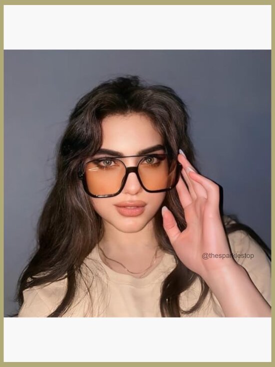 Metal Frame Retro Oversized Aviator Sunglasses with UV Protection main image 6